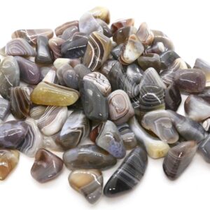 Banded Grey Agate tumbled stones 1