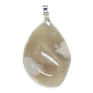 Coral Flower Agate Polished Pendant 1