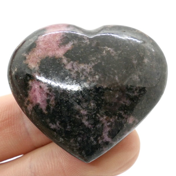 Rhodonite & Chromite Polished Hearts 40-60g 2
