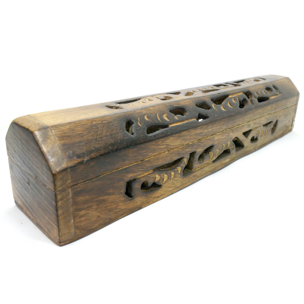 Wooden Box Incense Holder Carved 2 IHC4