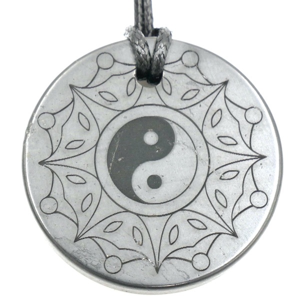 Shungite necklace pendant Yin Yang 1