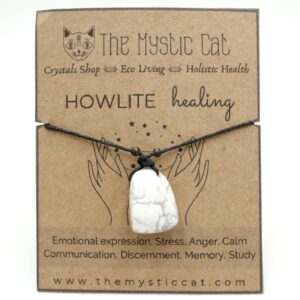 Howlite Magnesite Crystal Healing Necklace 1 HNHO1