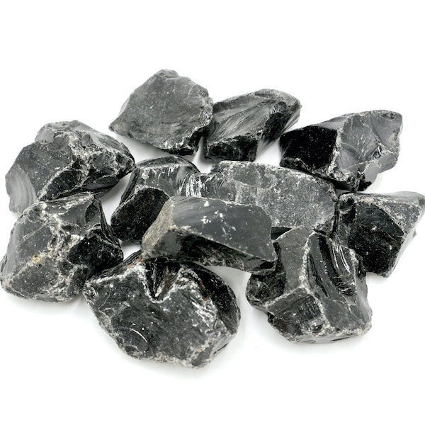 Black Obsidian natural rough pieces 20-40g