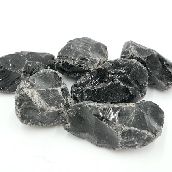 Black Obsidian natural rough pieces 40-60g