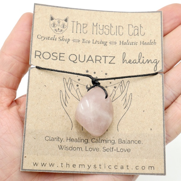 Rose Quartz Crystal Healing Necklace 3 HNRQ1