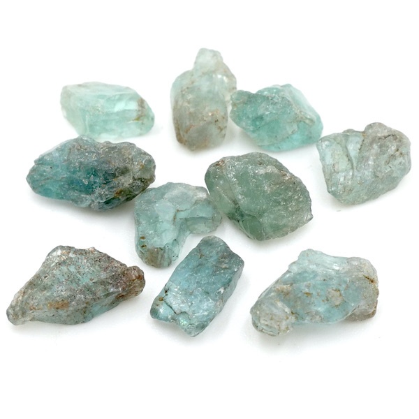 Green Apatite Rough Pieces XXS Pack of 10 >1g 1
