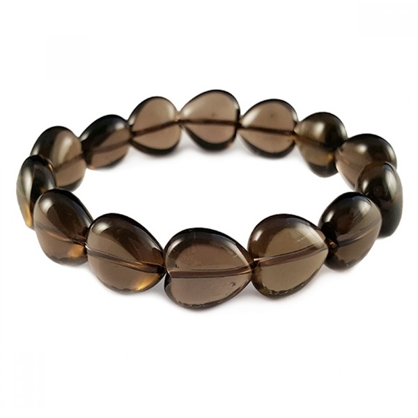 smoky quartz bracelets heart shaped beads
