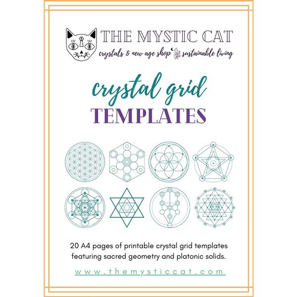 Mystic Cat FREE Crystal Grid Templates book cover