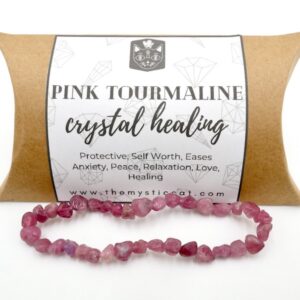 Pink Tourmaline Chip Crystal Healing Bracelet