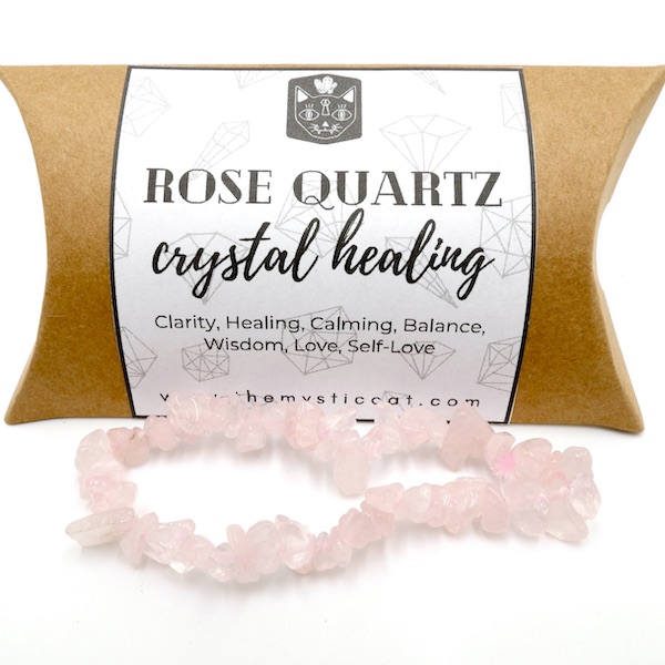 Rose Quartz Chip Crystal Healing Bracelet