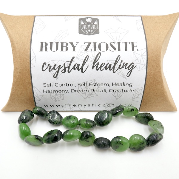 Ruby Ziosite Nugget Crystal Healing Bracelet