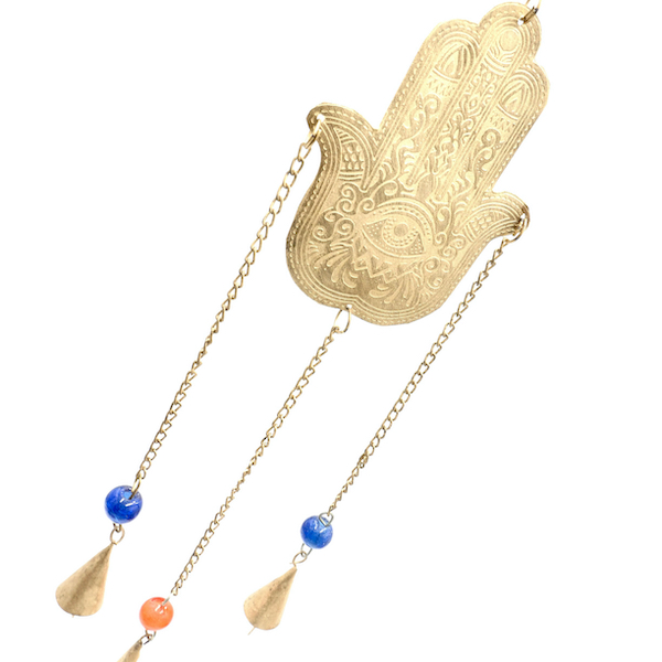 Hanging Brass Hamsa With Bells 1 HA1 HH4