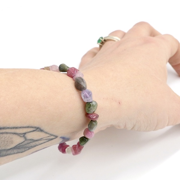 Tourmaline, Multicolour Crystal Healing Bracelet - Nugget 3