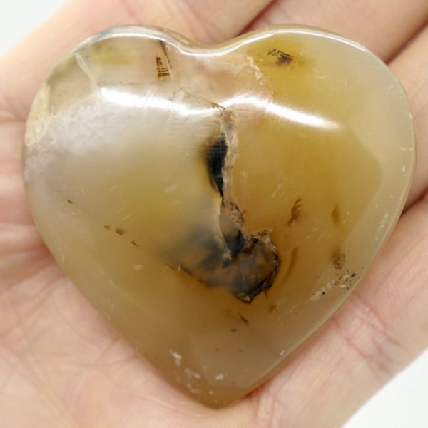 Agate, Dendritic Fugere Crystal Heart 5cm 66g 3 A14 1