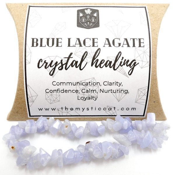 Blue Lace Agate Crystal Healing Bracelet