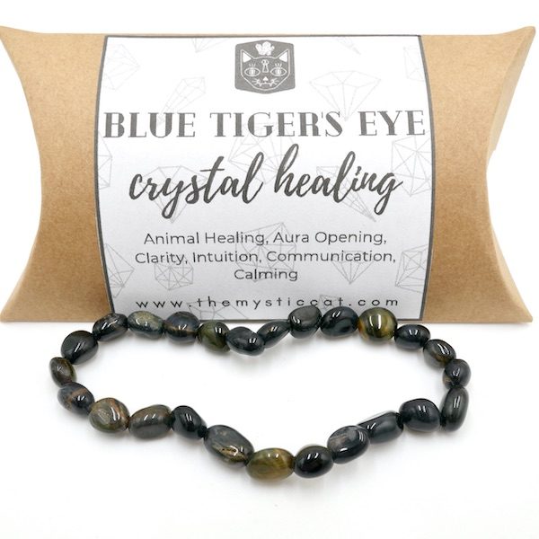 Blue Tigers Eye Nugget Crystal Healing Bracelet