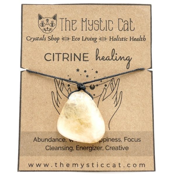 Citrine Crystal Healing Necklace 1 HNCI1
