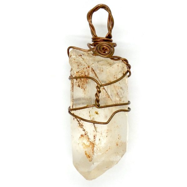 Citrine Rough Wire Wrapped Pendant 2