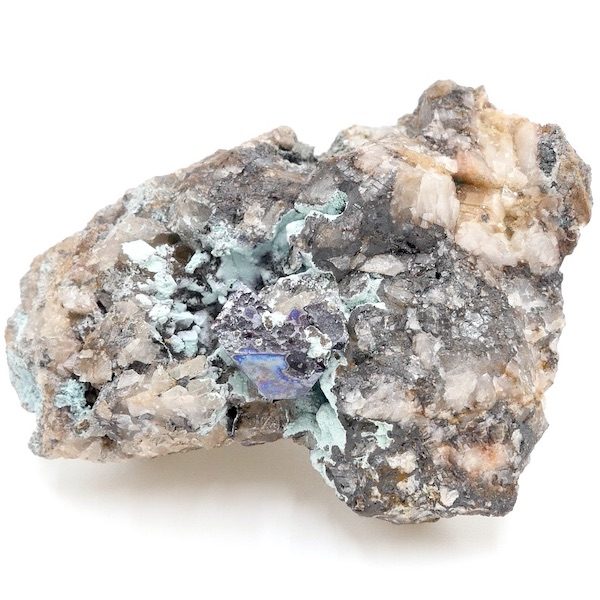 Cuprite, Crystalline in Stellar Beam Calctite & Chrysocolla RARE 45g 5cm 1 C11 3