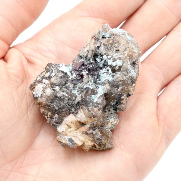 Cuprite, Crystalline in Stellar Beam Calctite & Chrysocolla RARE 45g 5cm 3 C11 3