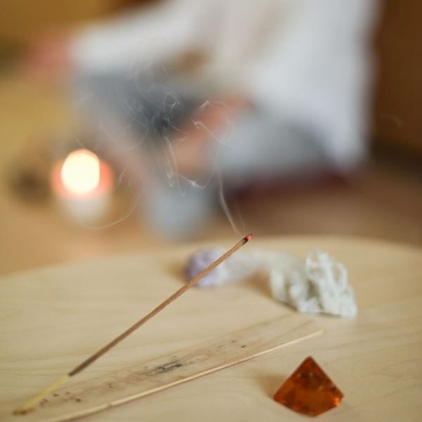 Incense stick burning meditation