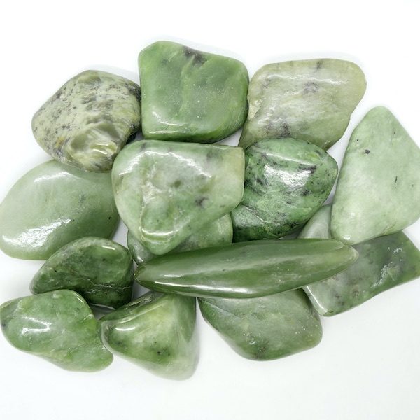 Green Nephrite Jade Tumbled Stones M-L 1
