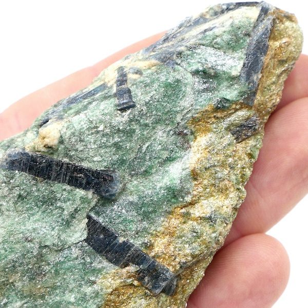 Blue Kyanite crystals in Green Fuchsite 11.5cm K02/1 2