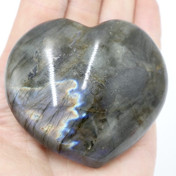 Labradorite Polished Crystal Heart 6.5cm 159g 3 L08 5
