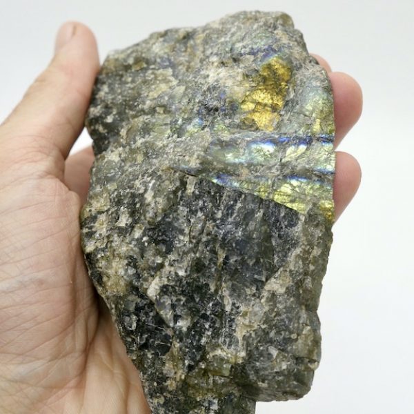 Labradorite One Side Polished Standing Slice 12cm 467g 2