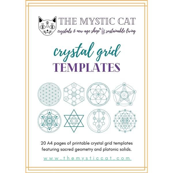 Mystic Cat FREE Crystal Grid Templates book cover