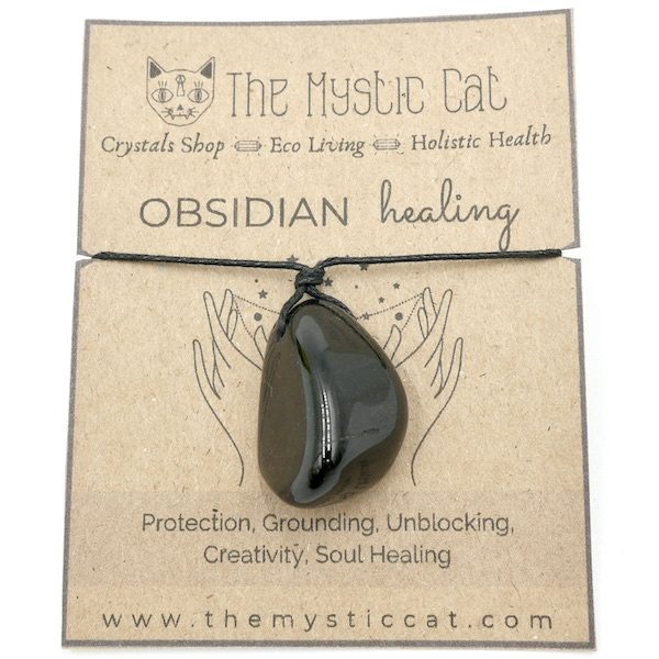 Obsidian Crystal Healing Necklace 1 HNOB1
