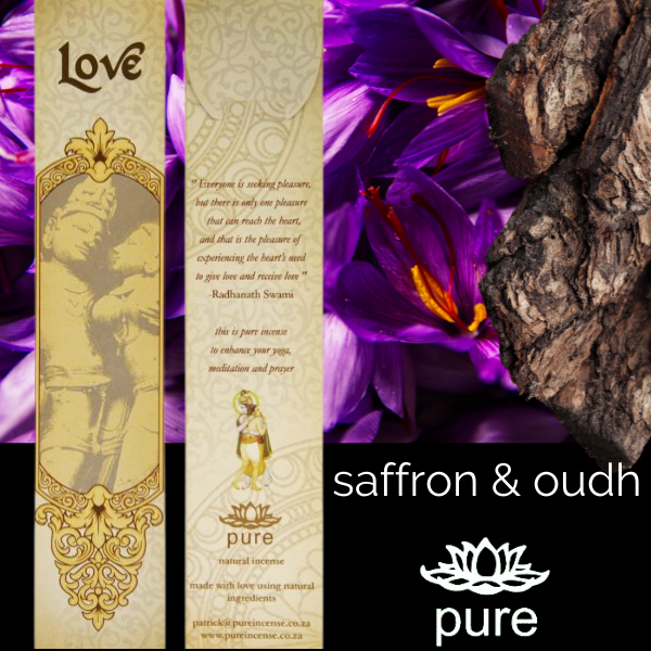 PURE Love Saffron & Oudh Incense Sticks