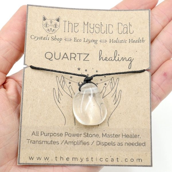 Quartz, Clear Crystal Healing Necklace 3 HNQU1