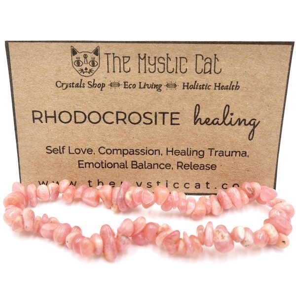Rhodochrosite crystal healing bracelet 1