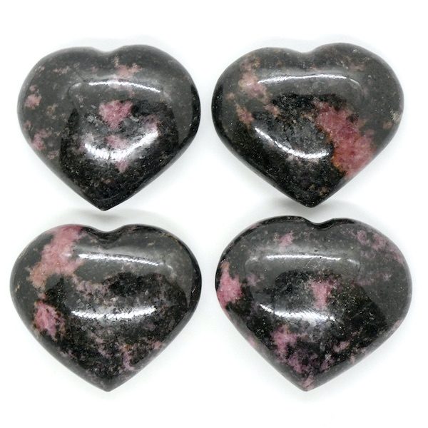Rhodonite & Chromite Polished Hearts 40-60g 1