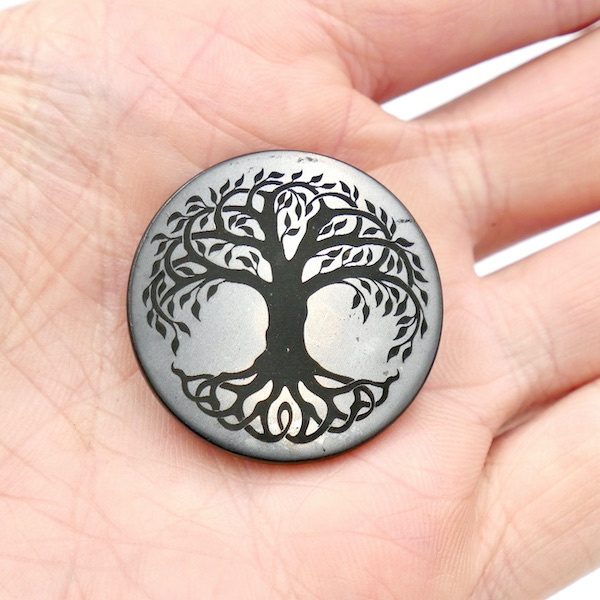 Shungite Cellphone Plate Engraved Tree of Life 3 CP01 13