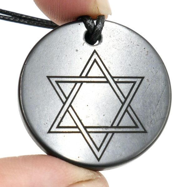 Shungite necklace pendant Star of David 2