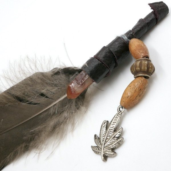 Smudge Feather Fan With Mary Jane & Hematite point 2