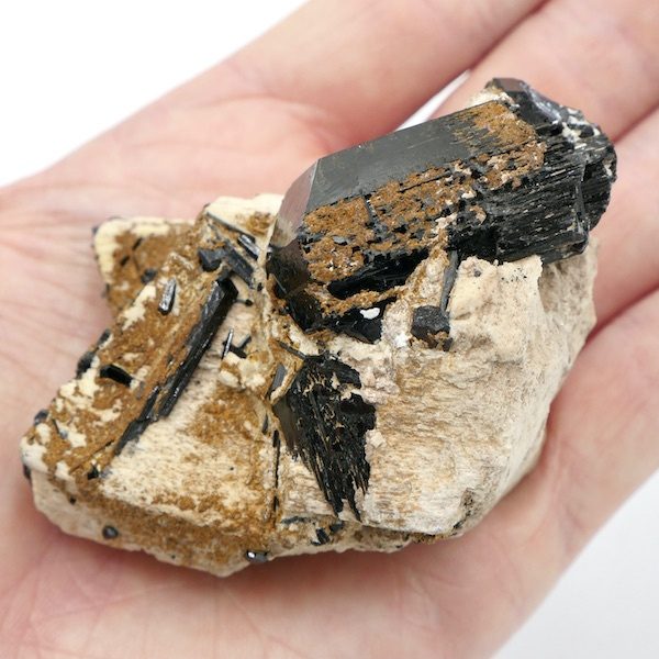 Black tourmaline with orthoclase feldspar 7cm 116g T08/6 3
