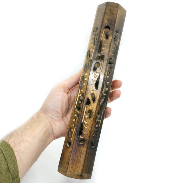 Wooden Box Incense Holder Carved 3 IHC4